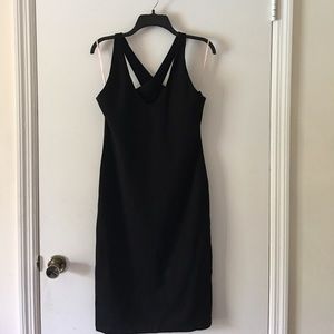Black criss-cross fitted dress