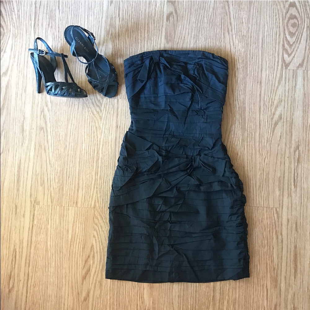 Express Strapless Wrinkled Mini Dress