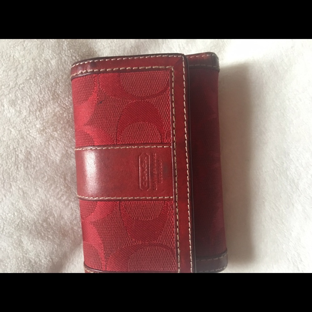 Red small coach wallet