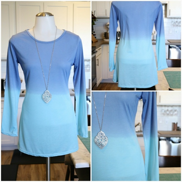 🔴Ombre Blue Tunic - Picture 2 of 4