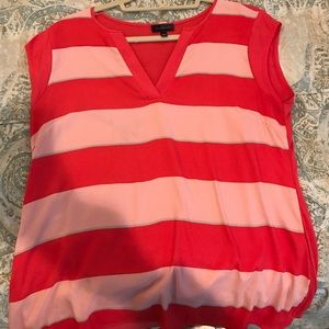 Coral and light pink The Limited blouse - M
