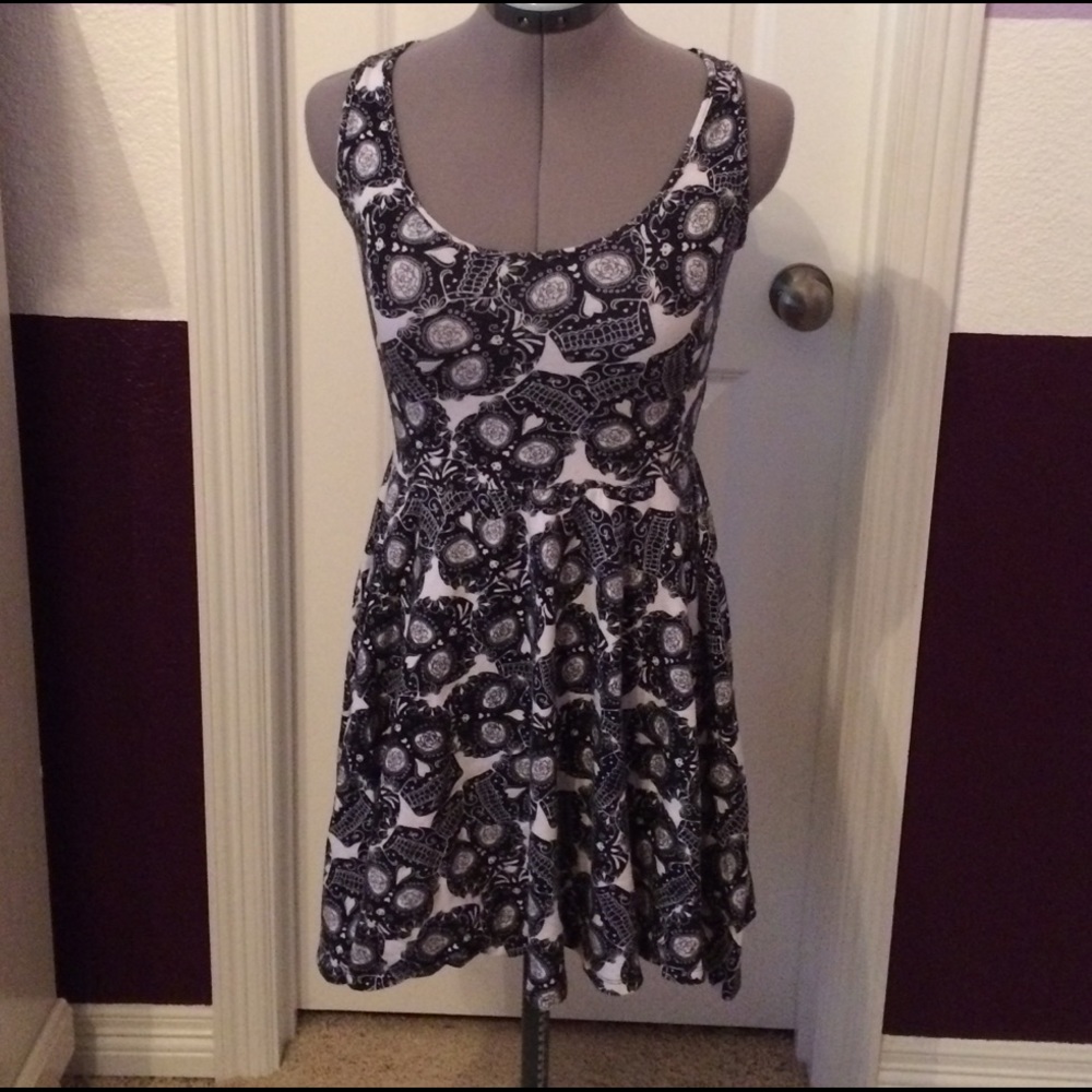 Black and white skull dress