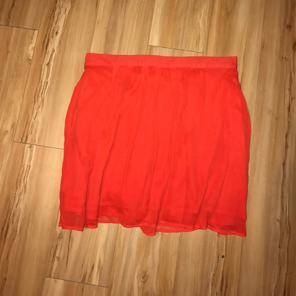 Red Orange Flowy Skirt