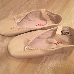 White Leather Ballet Shoes