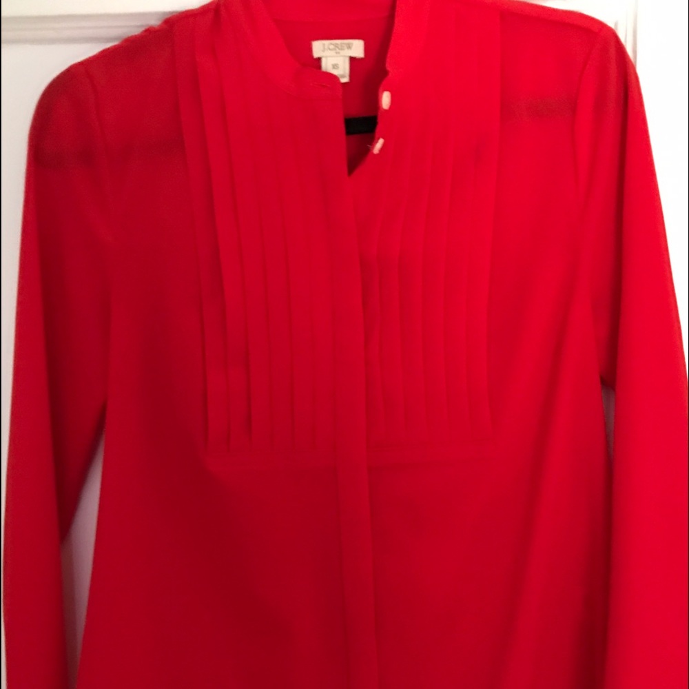 Red JCrew Blouse