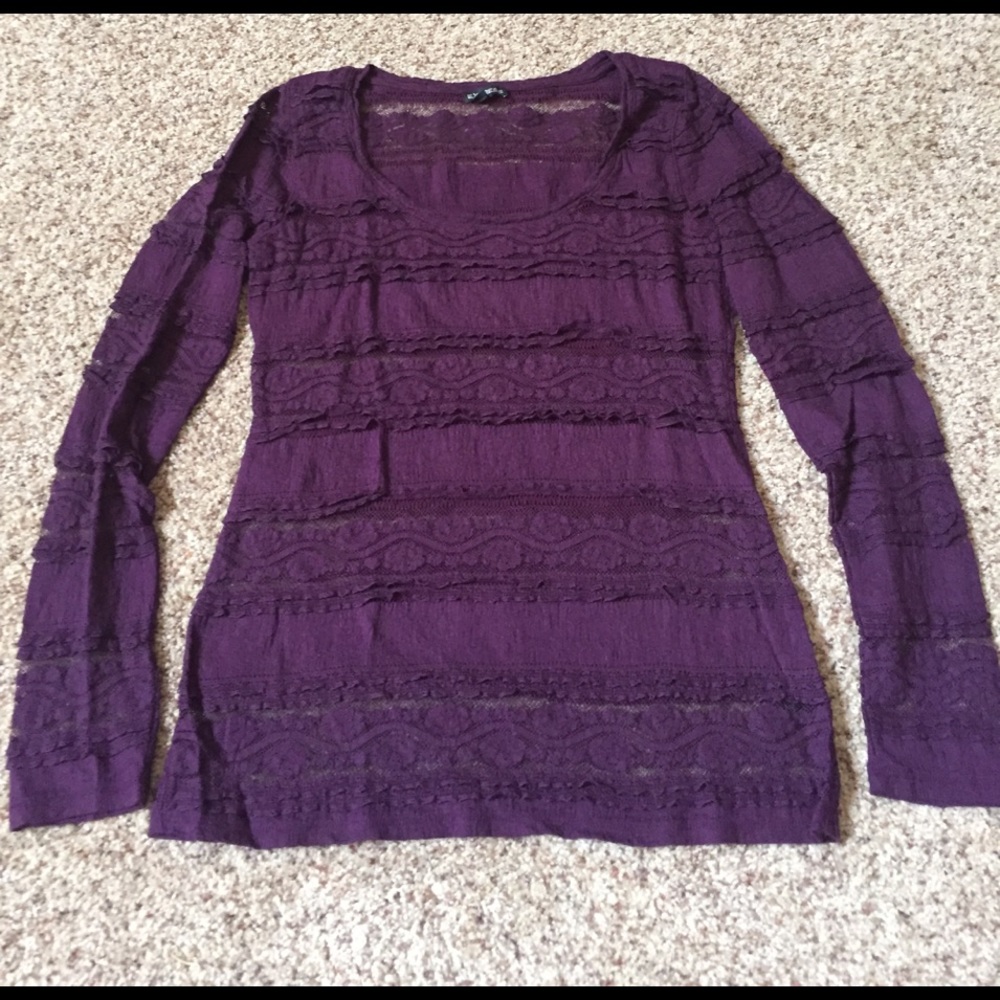 Express Semi- mesh top- dark purple- size Medium