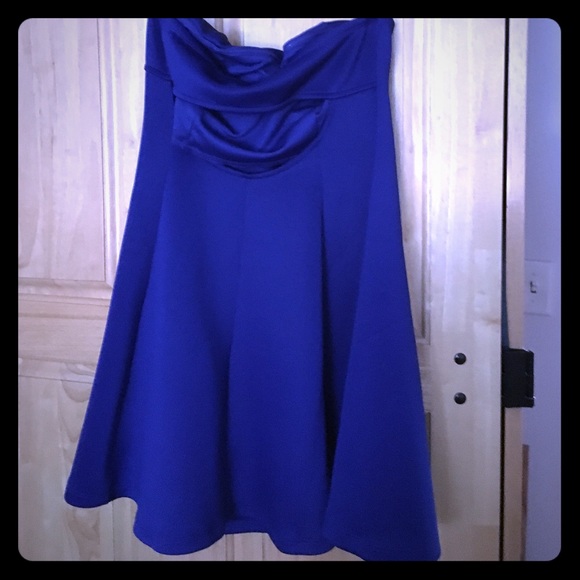 Strapless blue mini dress - Picture 2 of 2