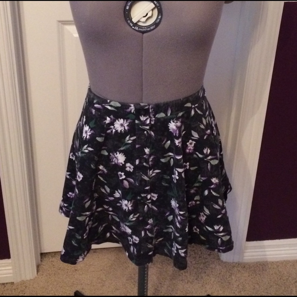 Purple flowered skater skirt