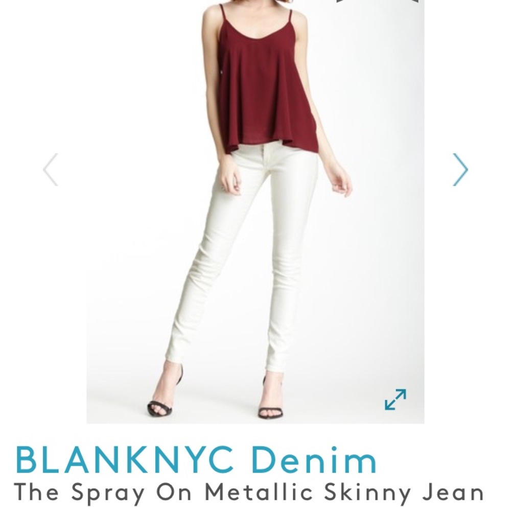 Blank NYC spray on metallic skinny jean