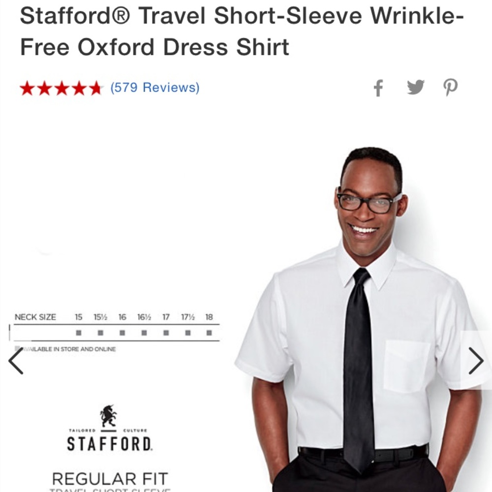 Men's Stanford SS Wrinkle-free travel dress shirt
