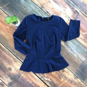 Ann Taylor navy peplum top