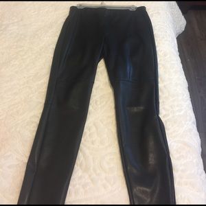 Faux leather slim ankle pant