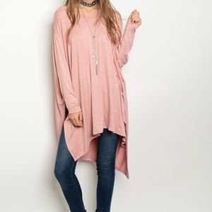 🇺🇸Oversized Long sleeve lightweight pink