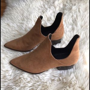 Zara Suede Tan Ankle Booties