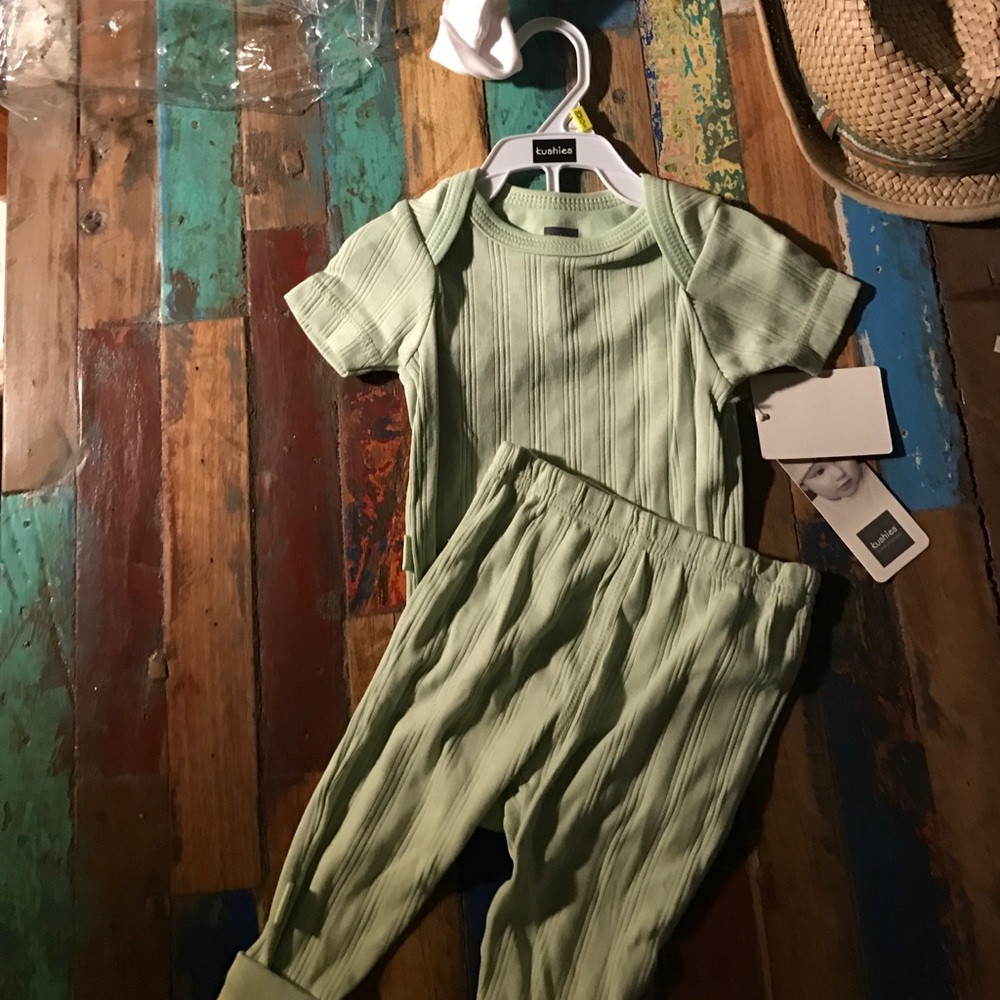 2 piece lime green layette. So organically soft