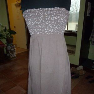 Splendid strapless brown and white dress