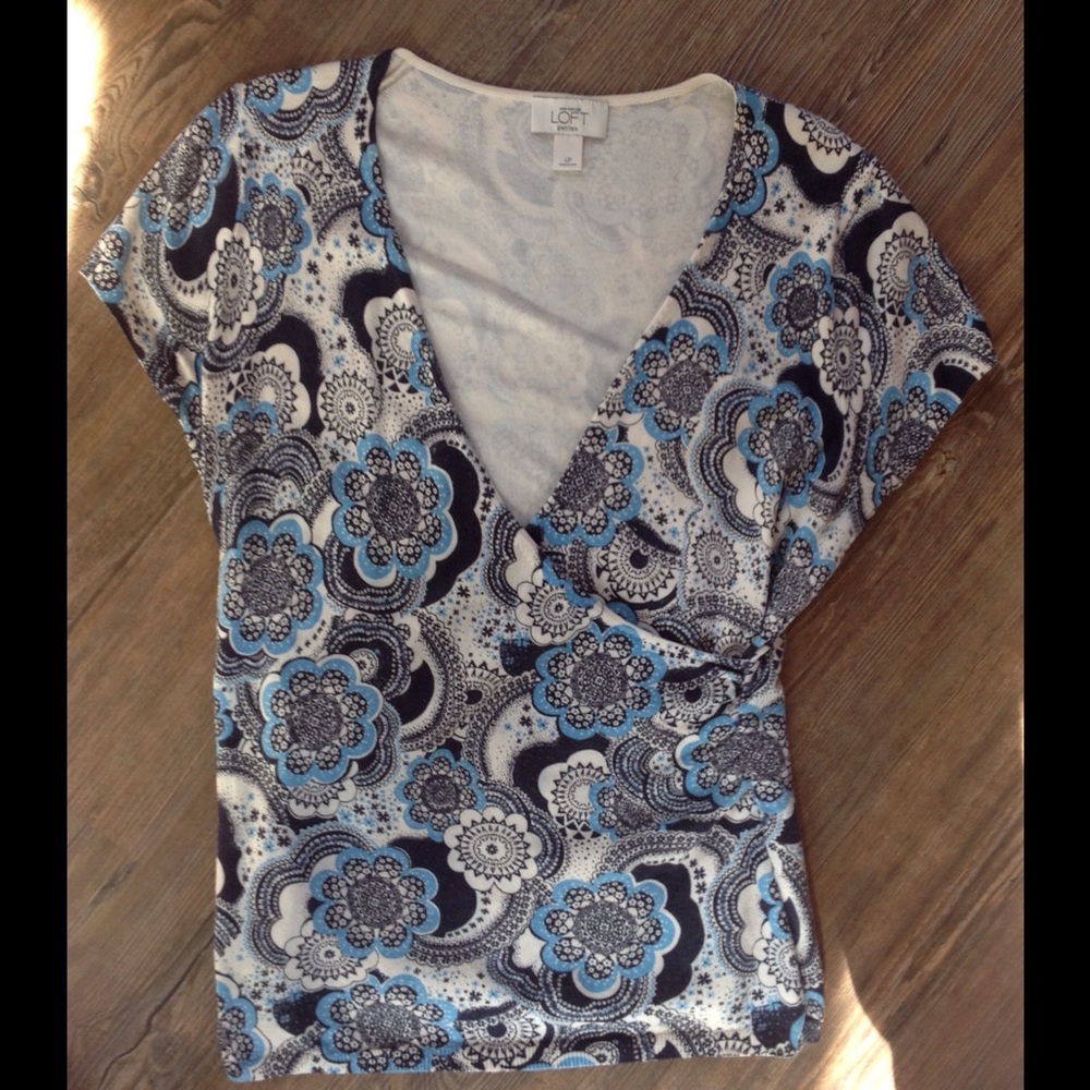LOFT Beautifully Printed Wrap Sweater