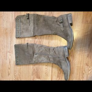 Suede boots knee high