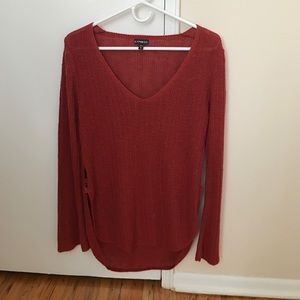 Express light sweater pumpkin/red color worn once