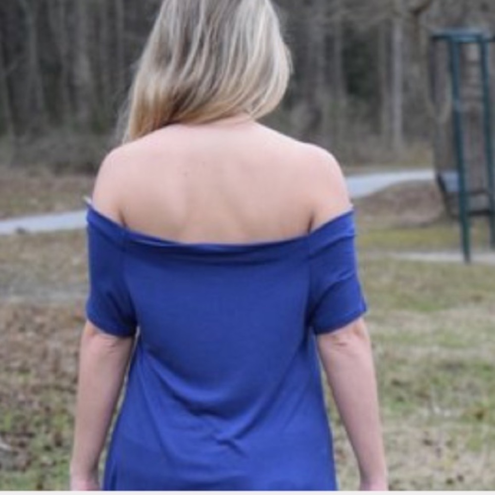 Blue off shoulder top - Picture 4 of 4