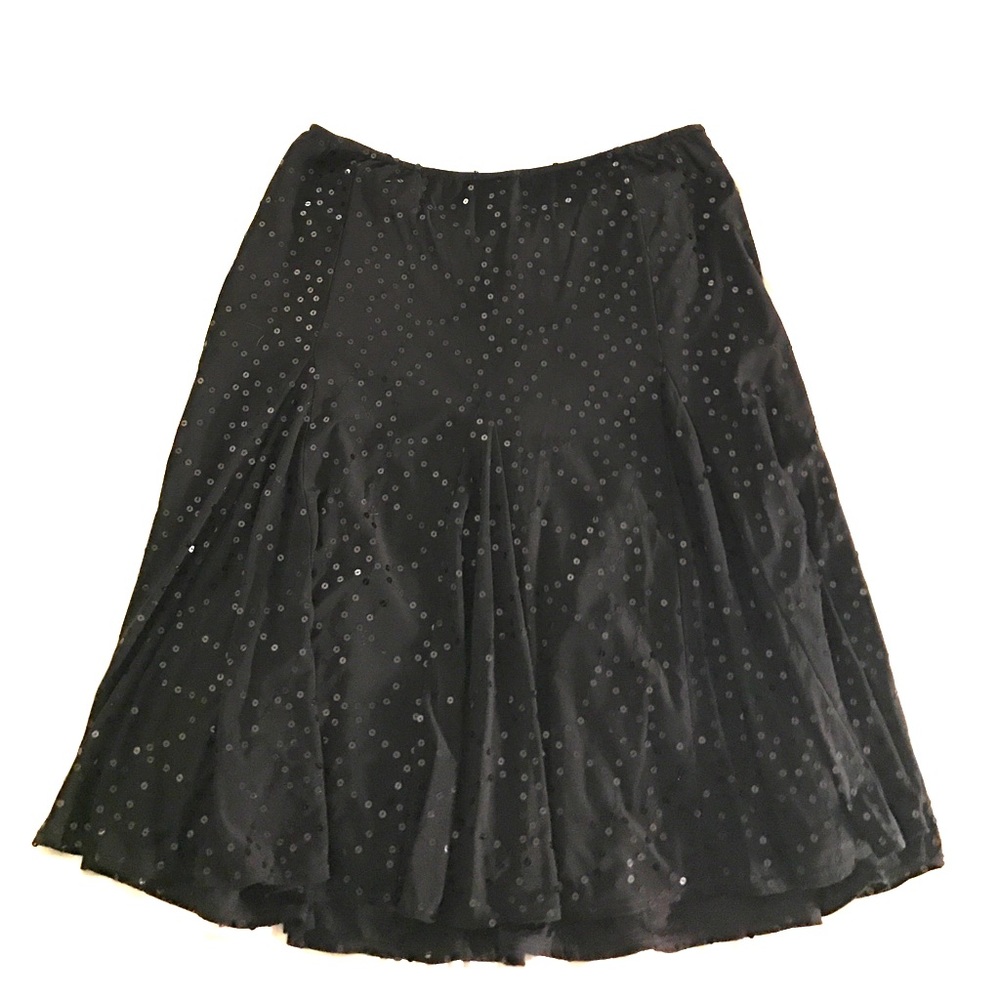 Vintage Betsey Johnson Black Sequined Flare skirt