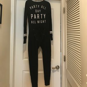 Black fun onesie with butt flap