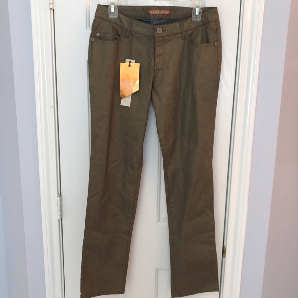 Highway metallic gold skinny jeans