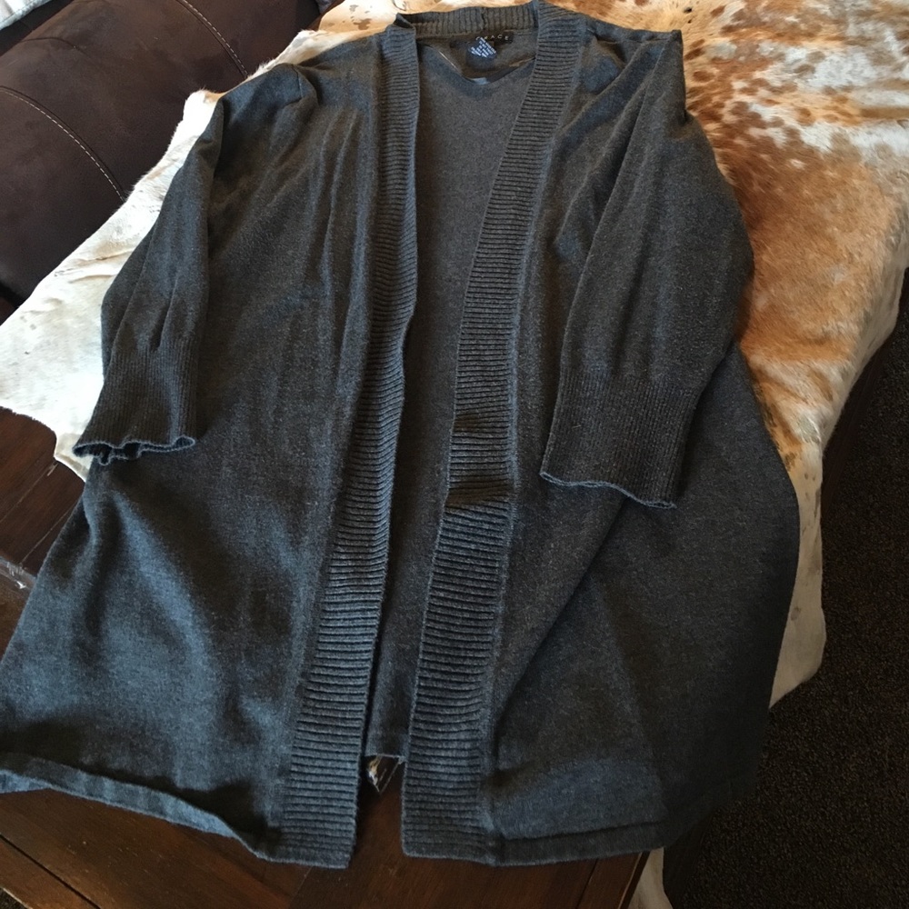 Dark Gray Cardigan Overlay