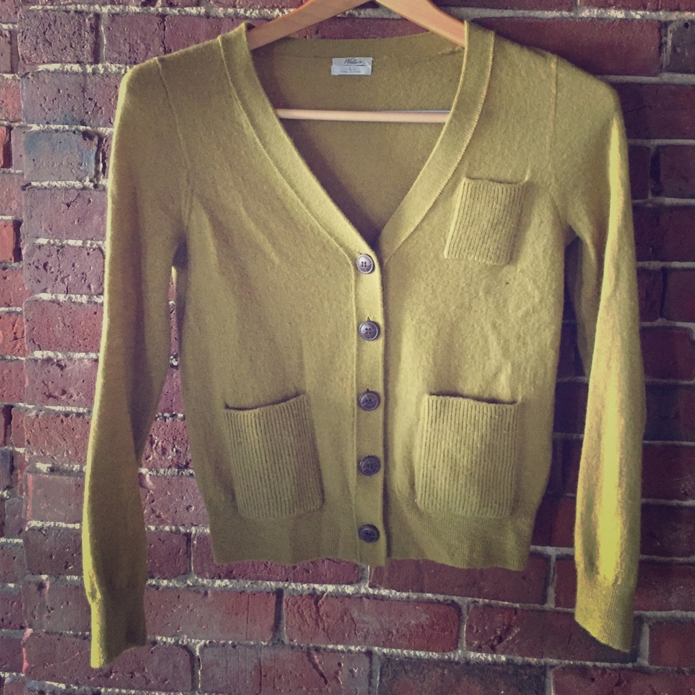 Madewell cardigan in mustard yellow