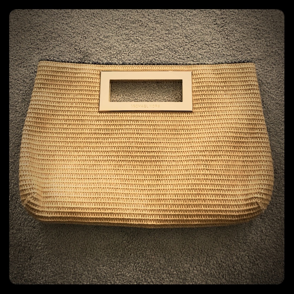 NWOT Straw Michael Kors clutch