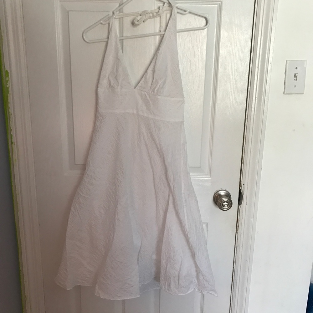 J. Crew halter dress in white