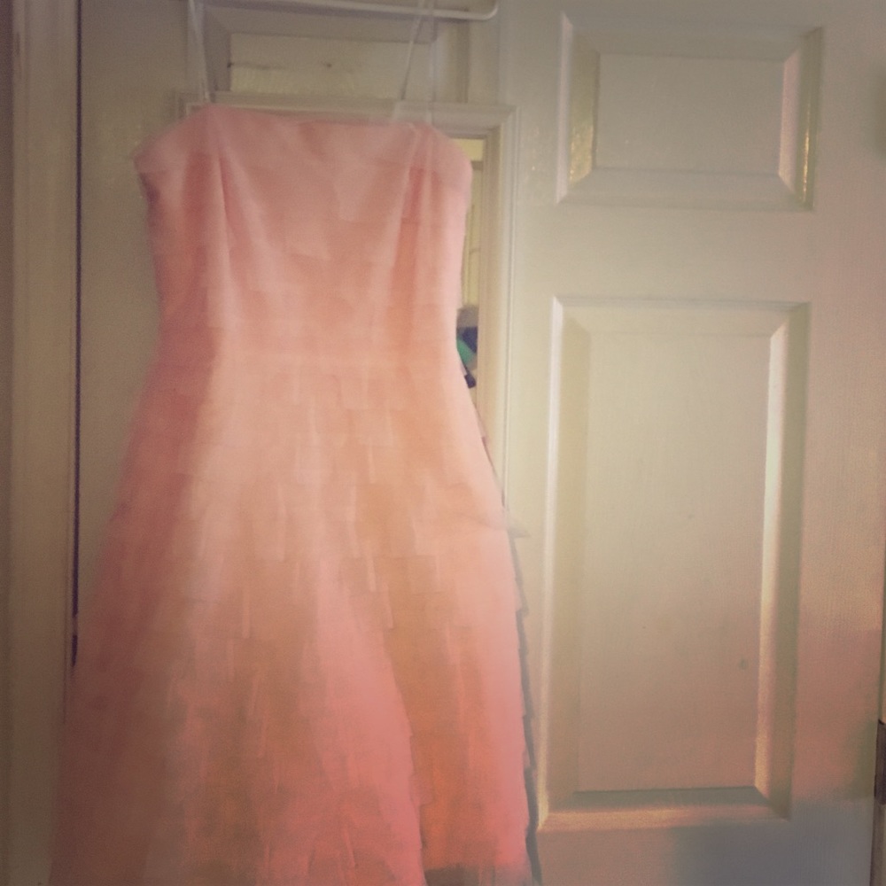 Baby pink cocktail dress, sheer mesh details