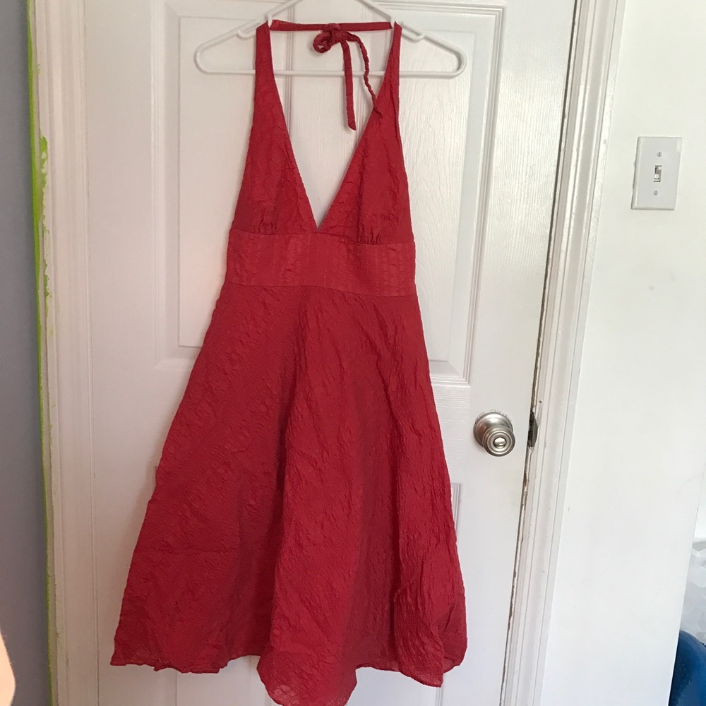 Pink/berry colored halter dress from J. crew.