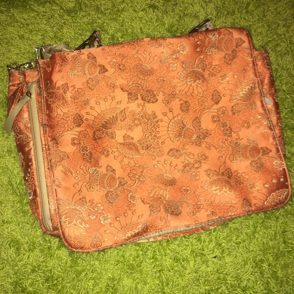Orange Asian Print Messenger/Backpack 🔥