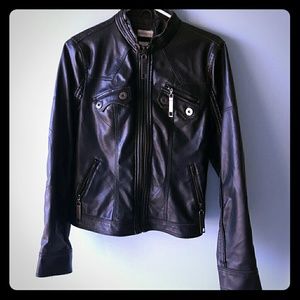 Faux leather jacket/worn twice!