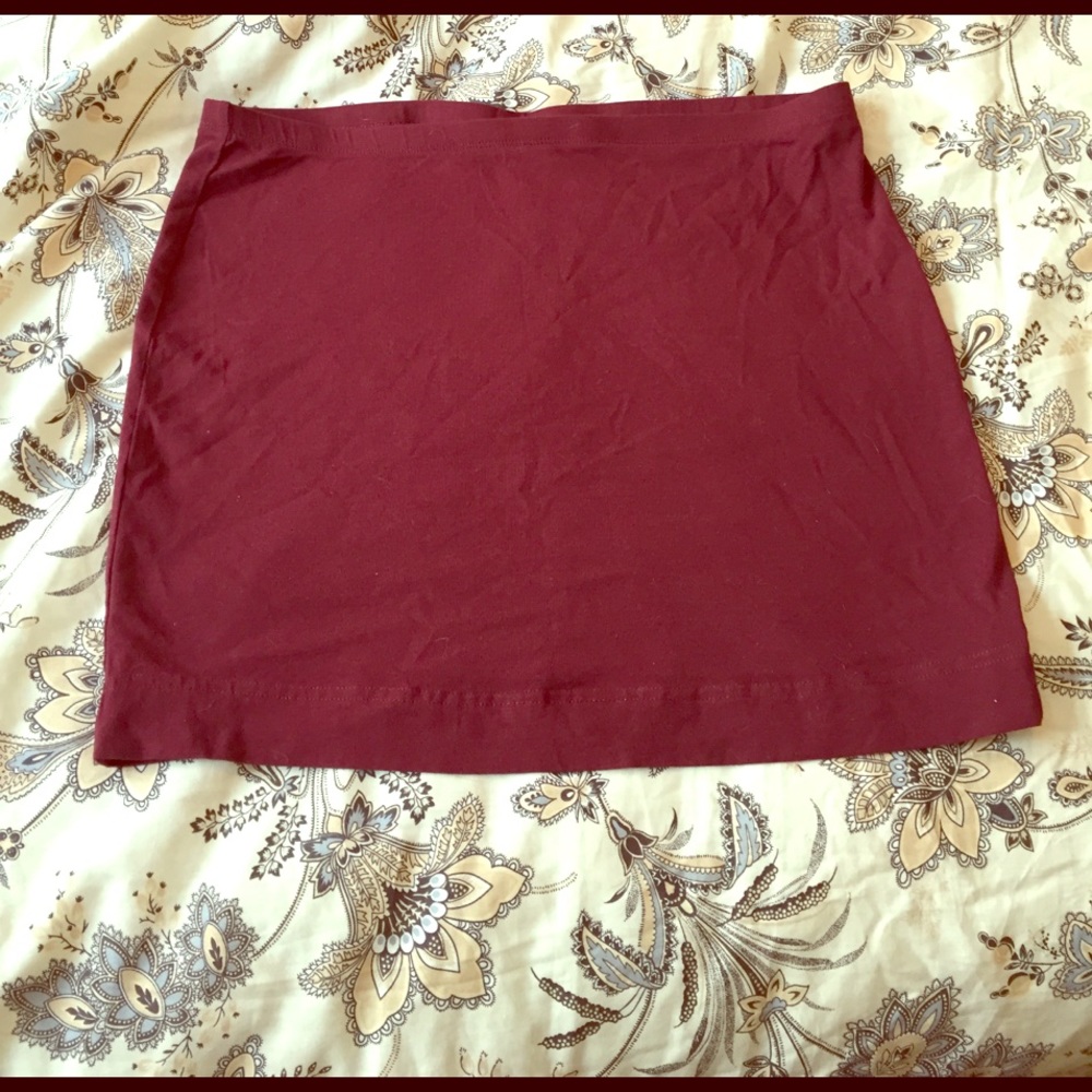 Very simple Maroon mini skirt from H & M