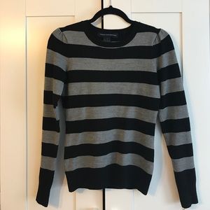 French Connection black and grey striped sweater