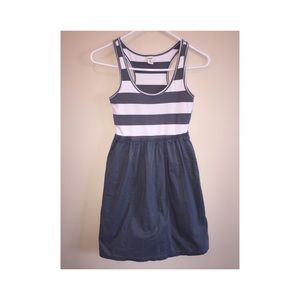 Old Navy Gray and White Striped Dress.