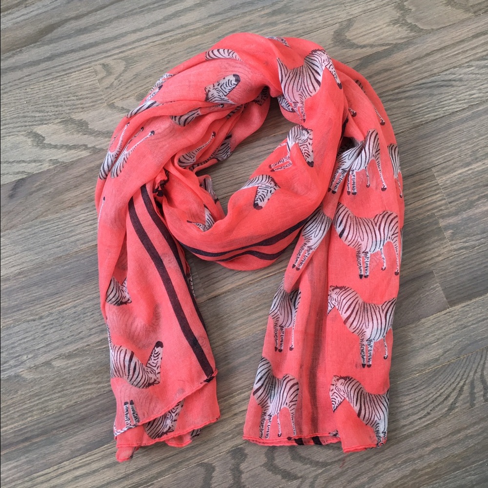 Pink Zebra Printed Scarf