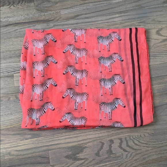 Pink Zebra Printed Scarf - Picture 2 of 2