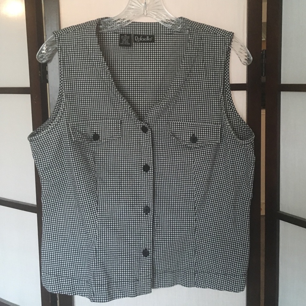 Black checkered vintage vest