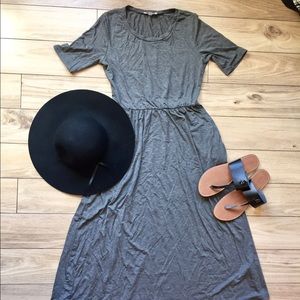 ROOLEE Gray Spacedye Midi dress. Size Large
