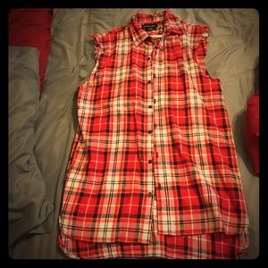 Flannel-pattern vest