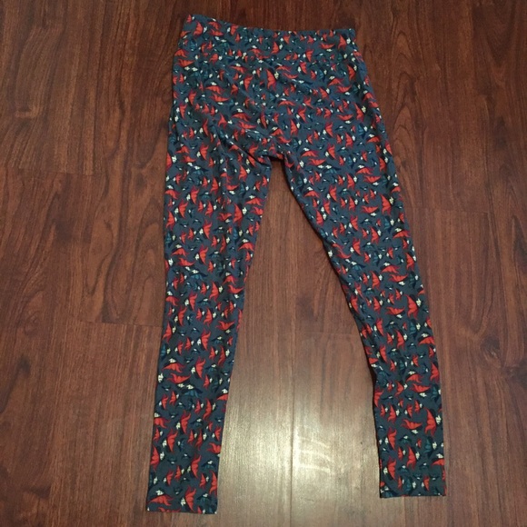 Lularoe Tall Curvy Leggings Gray Green Fairy 🦄EUC - Picture 4 of 8
