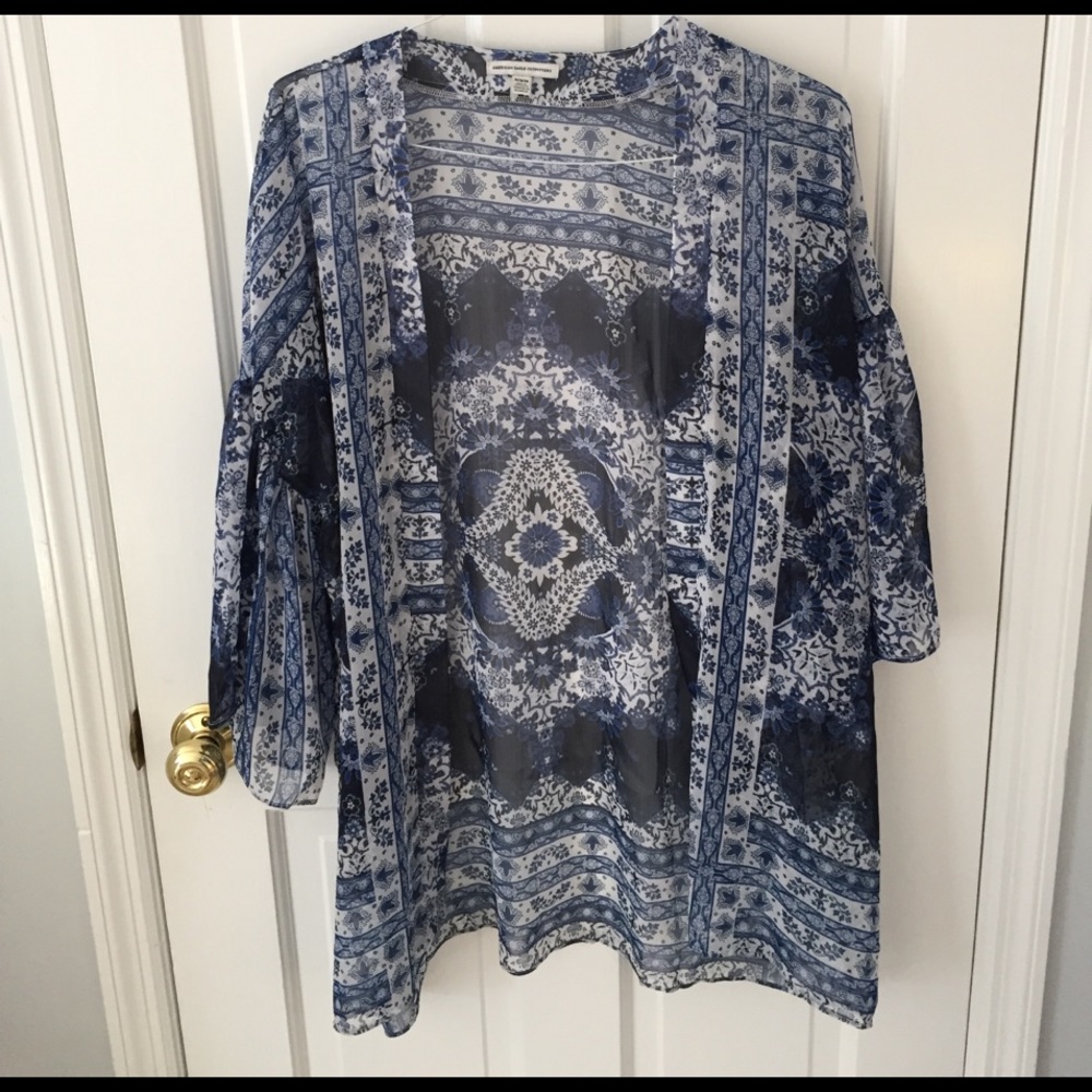 Blue patterned Kimono