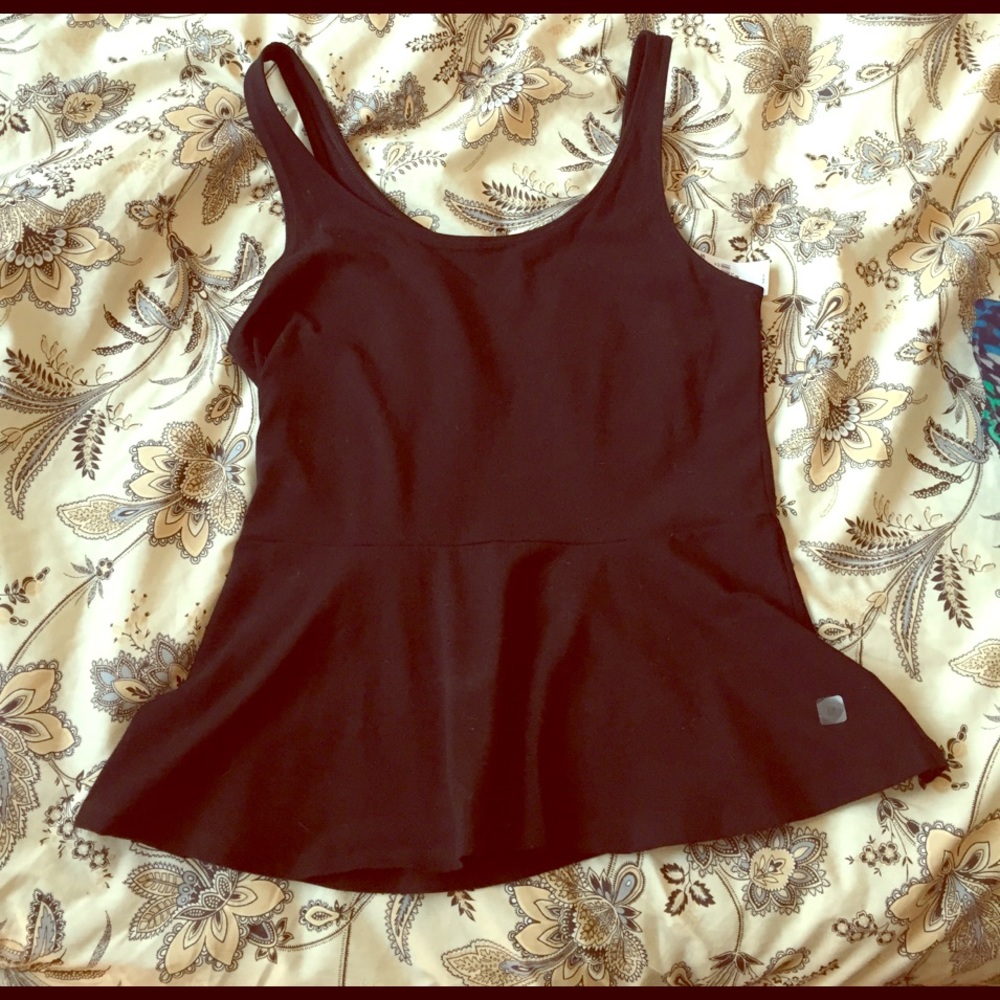 Zipper back peplum tank top