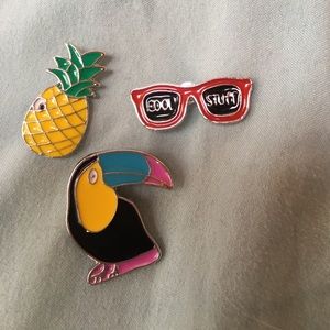 Cute indie enamel pin set
