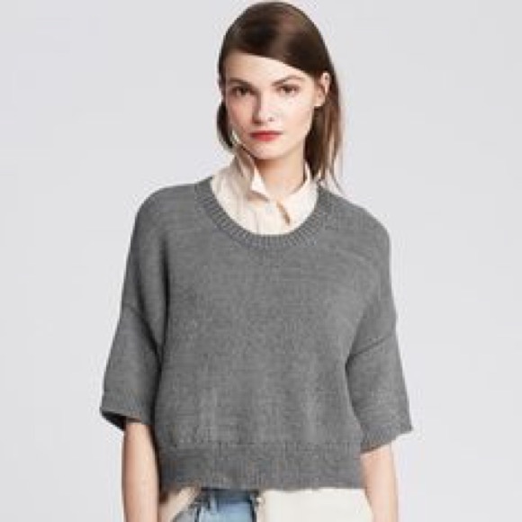 Banana Republic Gray Knit Cropped Sweater - Picture 2 of 4