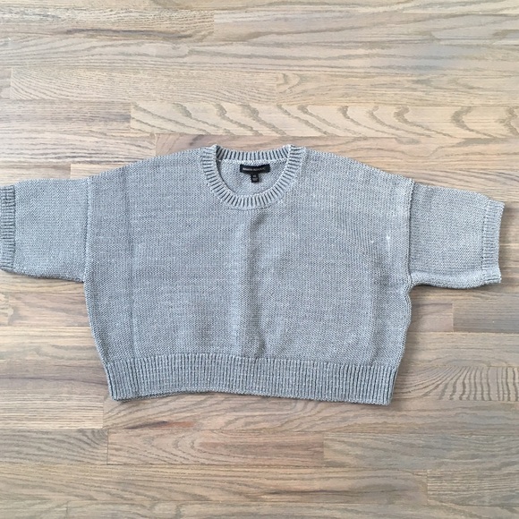 Banana Republic Gray Knit Cropped Sweater - Picture 3 of 4