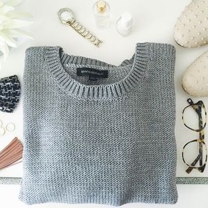 Banana Republic Gray Knit Cropped Sweater